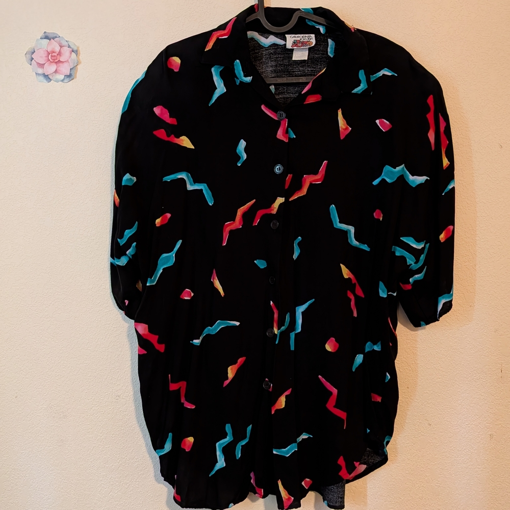 Vibrant Abstract Men's Button Down Shirt